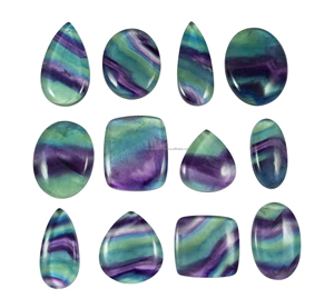 Cabochon en Fluorite Naturelle Taillée à Dos Plat 20-35mm pour la Fabrication de Bijoux, Bagues, Bracelets et Décoration Intérieure - Product Image 5