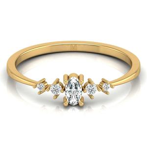 Diamant de laboratoire rond et ovale Moissanite diamant simple dernière bague de doigt bijoux minimalistes Collection faite à la main - Product Image 1