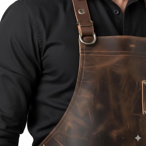 Delantal de Cuero Retro con Acabado Desgastado para un Look Vintage, Ropa de Trabajo de Calidad Profesional para Barberos Hipster LPN-0243 - Product Image 2