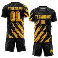 Conjunto de Uniforme de Fútbol Personalizado Elite, Camiseta Negra y Roja, Uniforme de Entrenamiento Profesional, Proveedor de Pedidos al por Mayor OEM