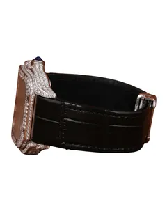 Montre pour homme de luxe, forme carrée, diamant taillé, style simple, boîtier en acier inoxydable, bracelet en cuir, cadran romain, mouvement à quartz, 10 bars d'étanchéité - Product Image 2