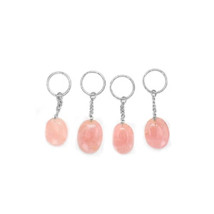 พวงกุญแจคริสตัลคุณภาพสูง โรสควอตซ์ รูปไข่ พวงกุญแจหินธรรมชาติ ของขวัญสำหรับผู้หญิง ขายส่งพวงกุญแจ - Product Image 6