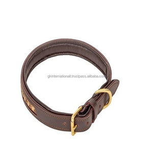 Collar de perro de cuero hecho a mano de lujo con cadena de cristal decorativa y hebilla de pasador de rodillo de acabado dorado al mejor precio - Product Image 5