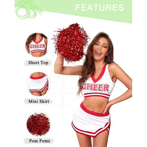 Ensemble d'uniformes de cheerleading personnalisés OEM pour adolescentes, en spandex/polyester, équipement d'entraînement - Product Image 5