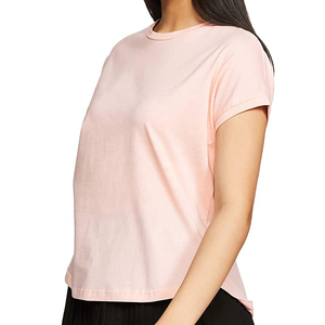 เสื้อยืดคอกลมแขนสั้นผู้หญิงแบบสั่งทำพิเศษ (OEM) ทรงปกติ เนื้อผ้าเจอร์ซีย์ถัก ระบายอากาศได้ดี ผลิตจากผ้าฝ้าย 100% เหมาะสำหรับใส่ลำลองในฤดูใบไม้ผลิและฤดูร้อน - Product Image 3