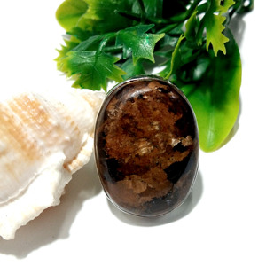 Anillo de Bronzita Natural con Plata de Ley 925, Hecho a Mano, Cabujón Ovalado, Estilo Bohemio, Certificado por Terceros, para Hombre - Product Image 2