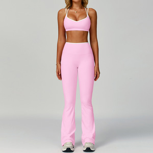 Sportswear Manufacturer Fitness Clothing <b>Short</b> Solid Sports Tank Top Mid Waist Leggings Quick Dry Yoga Wear 2 Piece Gym Fitness - Product Image 6