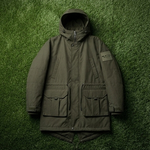 <b>Men</b> Olive Green Hooded <b>Utility</b> Parka <b>Jacket</b> Full Zip Outdoor Casual Workwear <b>Jacket</b> Multi Pocket Windbreaker - Product Image 5