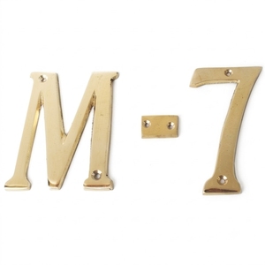 Lettres et chiffres en laiton massif 3D vintage, finition or poli, pour enseignes d'adresse de maison, hôtels de luxe, bureaux, portes et murs. - Product Image 5