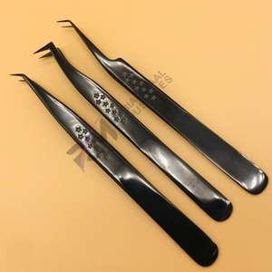 Pinzas para Pestañas de Acero Inoxidable RMI, Producto de Tendencia, Punta Suave Antiestática, Diseño de Estrella de Plasma Negra de Alta Calidad - Product Image 4