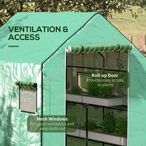 Cover di ricambio con porta avvolgi e prese d'aria per serre Walk-In 55x56x75 pollici modello serre da giardino - Product Image 6