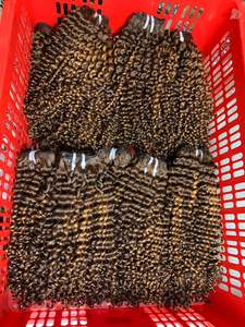 Cheveux humains vietnamiens 100 % naturels non traités, bouclés, type Jerry Curls, qualité Remy, trame simple pour tissage - Product Image 3