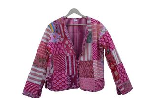 Nueva llegada acolchado Reversible forrado chaqueta indio hecho a mano parche trabajo chaqueta abrigos Boho acolchado para mujeres - Product Image 3