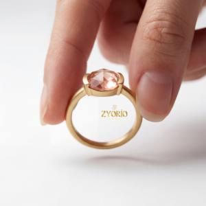 Anillo de compromiso solitario de oro macizo con diamante talla rosa, elegante para fiesta de bodas, propuesta de matrimonio, joyería fina para mujer, regalo. - Product Image 5