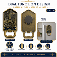 Décapsuleur en métal personnalisé aimanté pour réfrigérateur, aimant de réfrigérateur, vente en gros, souvenir de voyage emblématique, usine OEM ODM