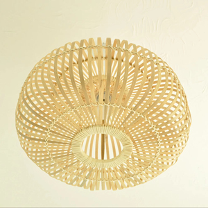 Handmade Bamboo Low Dome Lampshade Sustainable Pendant Light Shade Eco Friendly Woven <b>Ceiling</b> Lamp OEM Supplier Vietnam - Product Image 1