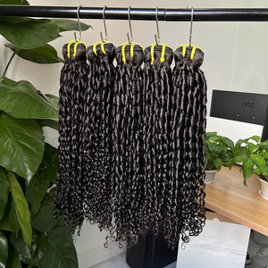 Paquets de cheveux bouclés pixie vietnamiens bruts cousus en 100% cheveux humains non traités birmans bouclés extensions de cheveux humains bruts tête complète - Product Image 1