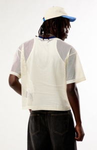 Oversized <b>V</b>-<b>Neck</b> Mesh Short Sleeve <b>T</b>-<b>Shirt</b> 100% Cotton Regular Fit Hip Hop Breathable Light Weight for <b>Men</b> - Product Image 3