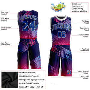 Custom Sublimated Basketball Uniform Sets 100% Polyester Unisex <b>Athletic</b> Apparels Sleeveless V-Neck Elastic Waist Basketball Kit - Product Image 4