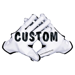 Guantes de fútbol americano con logotipo personalizado, de alta calidad, con agarre adhesivo en la palma, profesionales, para fútbol americano universitario. - Product Image 4
