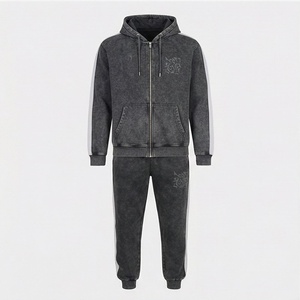 Premium Unique Design Acid Wash Tracksuit Online Industry Trending Printed <b>Distressed</b> Sun Faded Sweat Suit Apparel - Product Image 1
