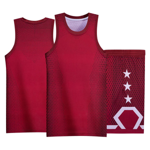 Wholesale Side Star Basketball Uniforms Sublimation Maroon Basketball Jersey <b>Shorts</b> Set Custom printed Teamwear Bulk - Product Image 2