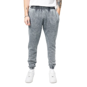 Pantalon de jogging délavé à l'acide léger pour homme, 250 GSM, en coton, décontracté, style urbain, pour l'été, fabricant OEM sous marque privée - Product Image 1