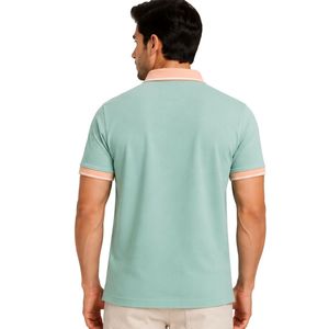 Polo Personalizado Verde Menta y Durazno para Hombre, Manga Corta, Ropa Casual de Golf, OEM, Marca Privada, Uniforme Transpirable, Venta al Por Mayor - Product Image 2