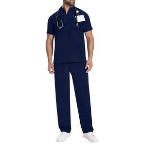 Uniforme Médico para Hombre, Ropa de Trabajo para Hospital, Conjunto de Uniformes Quirúrgicos, Transpirable, Mezcla de Algodón, Cuello en V, Pantalón, Venta al Por Mayor - Product Image 1