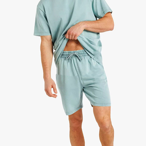 Custom Sportswear Men's Letter Pattern Stand <b>Collar</b> <b>T</b>-<b>Shirt</b> Shorts Set 100% Cotton 220 GSM Knitted Breathable Eco-Friendly - Product Image 4