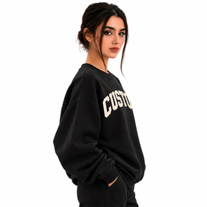 Unisex Heavyweight Crew Neck Sweatshirt Wholesale High Quality Custom Embroidery Printing Oversized Sweatshirts - Product Image 3