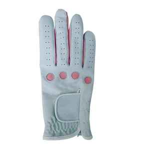 DARIB IMPEX Sheepskin Golf Gloves with Adjustable Hook and Loop Wrist <b>Strap</b> Embossed Logo/Colors for Men - Product Image 4
