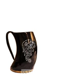 Fabriqué à la main meilleure qualité eau naturelle corne de buffle chope polie Style Animal Viking sculpture tasse bière décoration - Product Image 3