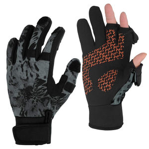 Guantes de pesca ligeros con tejido elástico de secado rápido, protección solar y aberturas para los dedos para atar señuelos y anzuelos. - Product Image 1