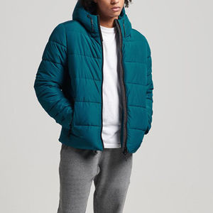 <b>Men</b> Classic Hooded Bubble <b>Jacket</b> Lightweight <b>Warm</b> Quilted Waterproof Breathable Casual Winter Full Zip Outdoor Regular Fit - Product Image 1