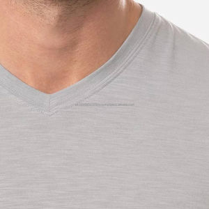 T-shirt pour homme à col en V, coupe ajustée, décontracté, vente en gros, nouvelle mode estivale, t-shirts pour homme de haute qualité, séchage rapide, 100% coton - Product Image 6