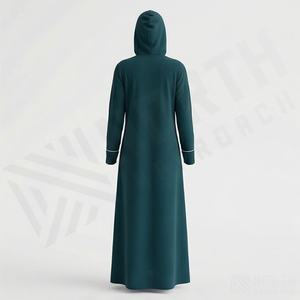 Abaya ouverte en mousseline imprimée marbrée pour femmes musulmanes, taille unique, motif papillon simple et sobre, pour toutes les saisons, robe unie teinte - Product Image 2