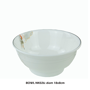 Bol en mélamine blanc avec ligne noire, vaisselle, bol à soupe, certification qualité alimentaire, bol à ramen pour restaurant, vaisselle de mariage - Product Image 6