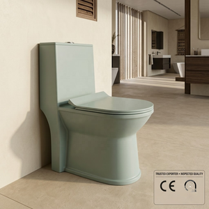โถสุขภัณฑ์เซรามิกแบบมินิมอลทรงยาวติดพื้น ระบบ S/P-trap แบบ Washdown ดีไซน์เนอร์ - Product Image 3