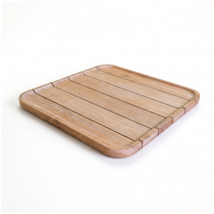 Plateau de service carré en bois, technique d'émail coloré, base à bords arrondis, design moderne, respectueux de l'environnement, pour le service de nourriture et de boissons - Product Image 4