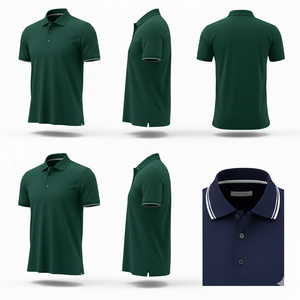 Camiseta Polo de Secado Rápido para Hombre, Color Sólido, Manga Corta, Tela de Lona, Logotipo Personalizado, Envío Rápido, OEM, Venta al Por Mayor - Product Image 3