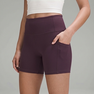 Shorts Deportivos de Cintura Alta para Mujer, con Bolsillos, Color Sólido, para Yoga, Gimnasio, Entrenamiento, Ropa Deportiva - Product Image 5