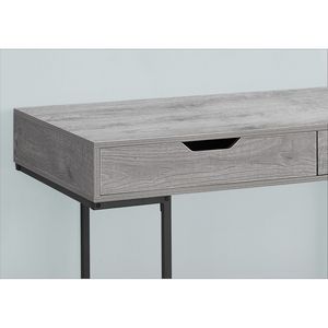 Contemporary Modern 48\"L Home Office Laptop <b>Computer</b> <b>Desk</b> with Storage Drawers Grey Laminate and Black Metal - Product Image 3