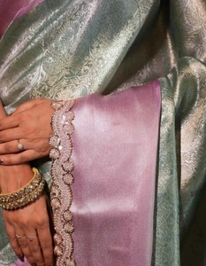 Sari Tradicional de Seda Tejida Banarasi - Product Image 4