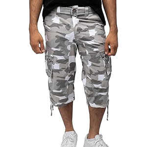 Fabricante de pantalones cortos cargo con estampado de camuflaje personalizado, proveedor de pantalones cortos cargo de sarga de algodón transpirable, proveedor de pantalones cortos cargo para ropa de trabajo - Product Image 4