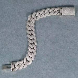 Bracelet Géométrique Iced Cuban Link en Moissanite BSP, Argent Sterling 925 Plaqué Or Rose, Bijou Unisexe Hip Hop pour Mariage - Product Image 2