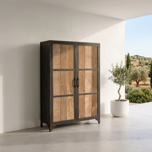 Gabinete de Madera de Teca Natural Tania con 6 Cajones - Mueble de Almacenamiento Compacto para Dormitorio o Sala de Estar Estilo Rústico - Product Image 4