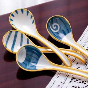 Cuchara de Sopa de Cerámica Pintada a Mano, Pequeña, Azul y Blanca, Cuchara Clásica China de Porcelana para Té y Café, para Uso en Cocina, Cafetería y Hotel - Product Image 2