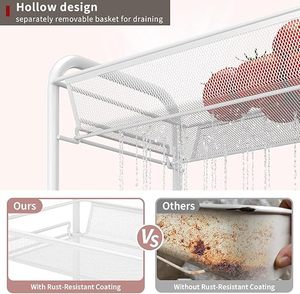 Carrito de Almacenamiento Metálico Flexible de 4 Niveles con Ruedas para Organización en Cocina, Baño, Dormitorio y Sala de Estar - Product Image 5