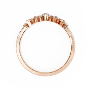 Anillo de Compromiso con Tiara Chapada en Oro Rosa de 18K con Diamante Cultivado en Laboratorio y 34 Piedras Laterales, Anillo de Boda de Lujo para Mujer - Product Image 2